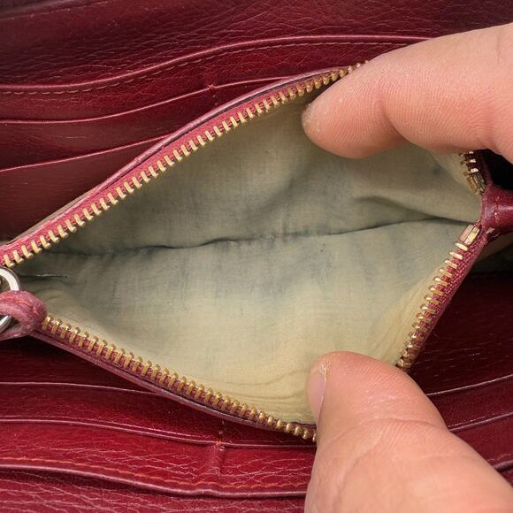 Chloe Lily Leather Continental Zip Around Wallet*Burgundy*Very nice condition - Picture 10 of 15